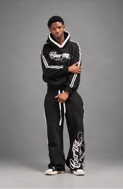 TRZ TRACKSUIT-SET Black „no more space for words“