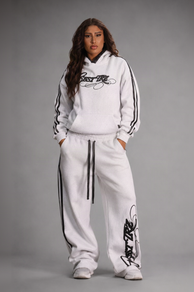 TRZ TRACKSUIT-SET GREY „no more space for words“