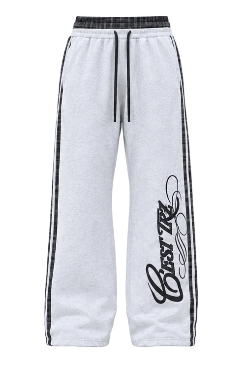 TRZ SWEATPANTS - GREY "NO MORE SPACE FOR WORDS"